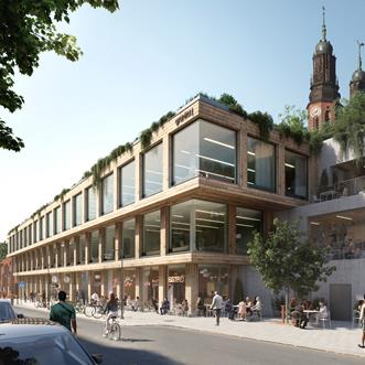 Visionsbild över Granitor Properties kontorsfastighet Wasted Spaces i Stockholm