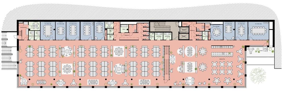 Planlösning för Granitor Properties kontor Wasted Spaces i Stockholm